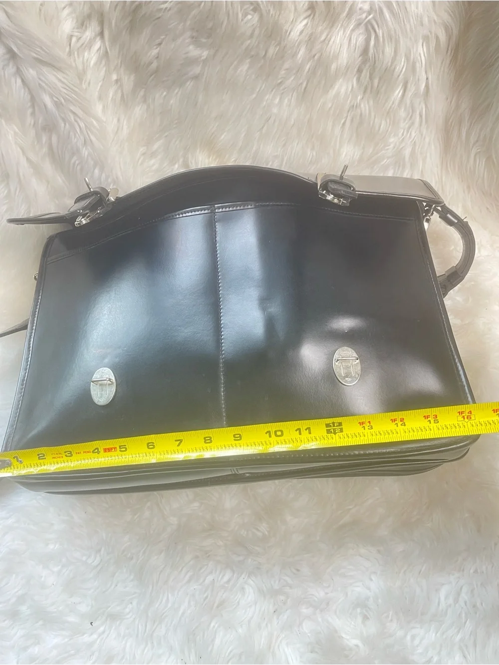 Vintage ROOTS Canada Black Leather Briefcase Shoulder Bag - Men